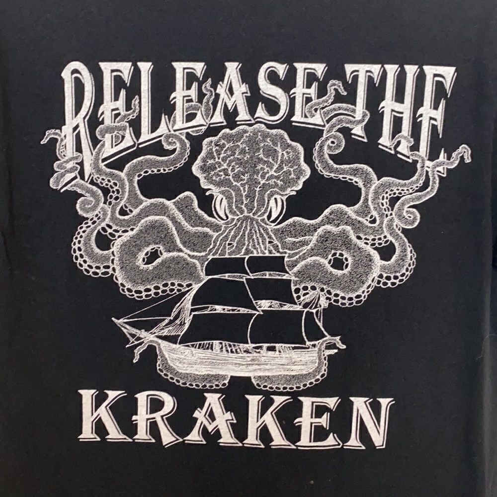 Men’s Black Tee Shirt Release the Kraken